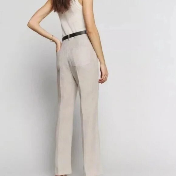 NEW, REFORMATION Freddie High-Rise Straight-Leg Linen Trousers- Size 12 #P2729 - Picture 3 of 9